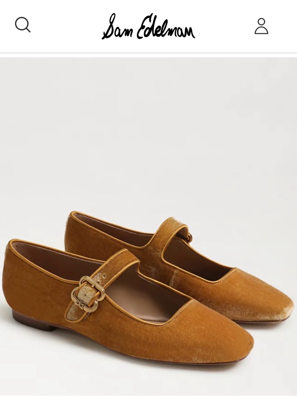Sam Edelman Michaela Mary Jane Flat - Velvet - worn Twice